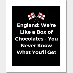 Euro 2024 - England: We're Like a Box of Chocolates - You Never Know What You'll Get. 2 England Flag. Posters and Art